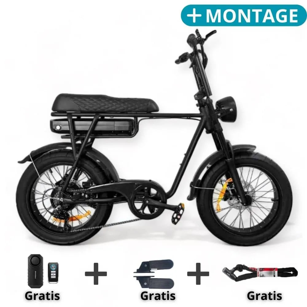 EB2 Fatbike Preto + Sistema de alarme + Montagem gratuita
